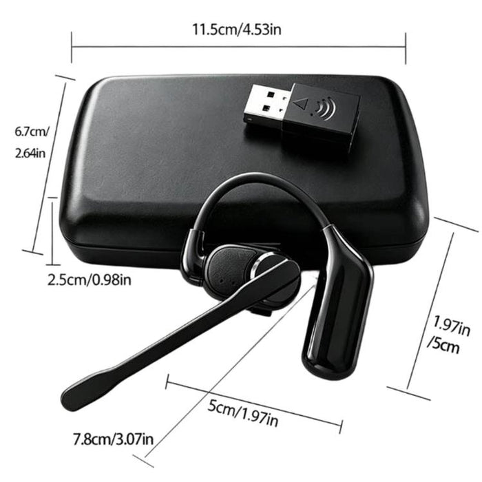 Auriculares Bluetooth giratorios con gancho para la oreja, cancelación de ruido HD y resistentes a la lluvia., V2