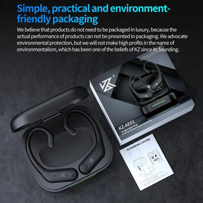 Auriculares inalámbricos HD Bluetooth 5.4 para juegos con ganchos para las orejas, AE01