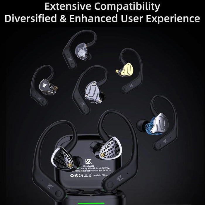 Auriculares inalámbricos HD Bluetooth 5.4 con gancho para la oreja, cancelación activa de ruido, Hi-Fi y para juegos., AN01