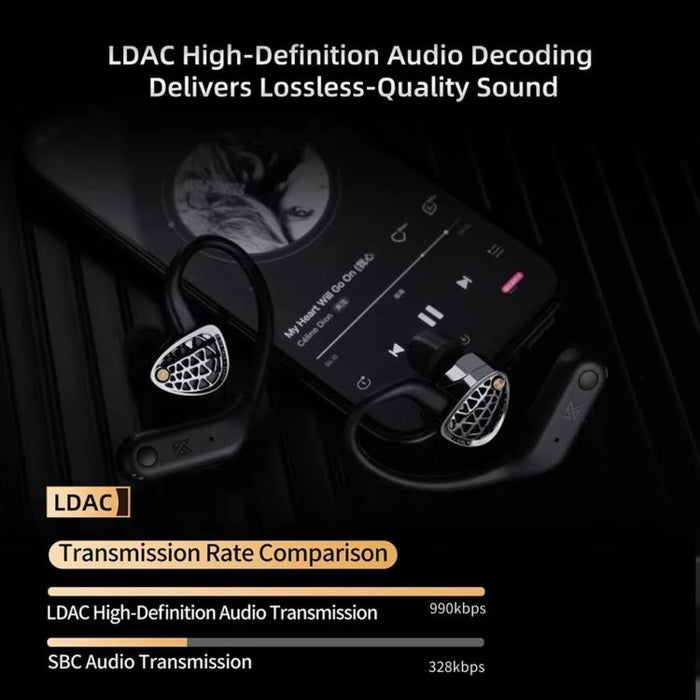 Auriculares inalámbricos HD Bluetooth 5.4 con gancho para la oreja, cancelación activa de ruido, Hi-Fi y para juegos., AN01
