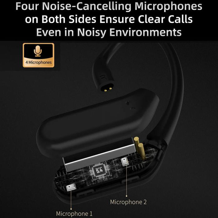 Auriculares inalámbricos HD Bluetooth 5.4 con gancho para la oreja, cancelación activa de ruido, Hi-Fi y para juegos., AN01