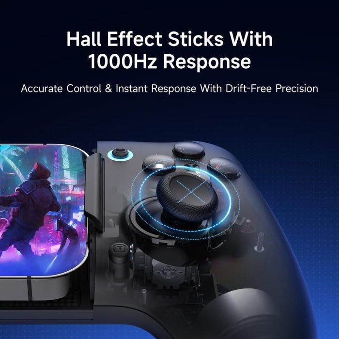 Controlador de juegos móvil EasySMX M20 USB-C con joysticks de efecto Hall, RoSync, diseño ABXY giratorio y tasa de sondeo de 1000 Hz., M20