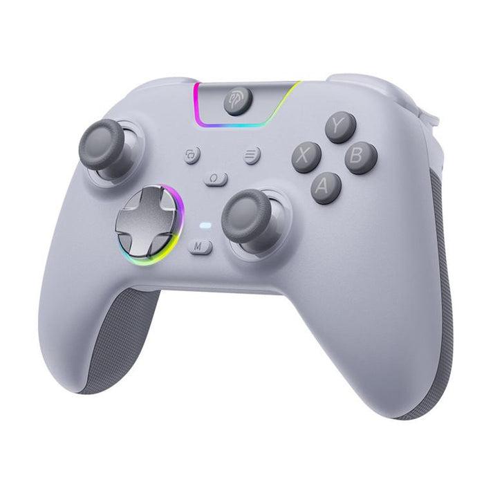 Mando inalámbrico para juegos de PC EasySMX X05Pro, gamepad de tres modos con efecto Hall, gatillos de doble etapa y botones silenciosos para PC y Switch., Grey White, Black, White With Charging Dock, Black With Charging Dock