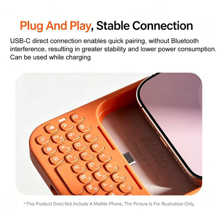 Funda magnética para teléfono AKKO con teclado externo, For iPhone 16 Pro Max Black, For iPhone 16 Pro Max White, For iPhone 16 Pro Max Pink, For iPhone 17 Pro Max White, For iPhone 17 Pro Max Pink, For iPhone 17 Pro Max Green, For iPhone 17 Pro Max Bl...