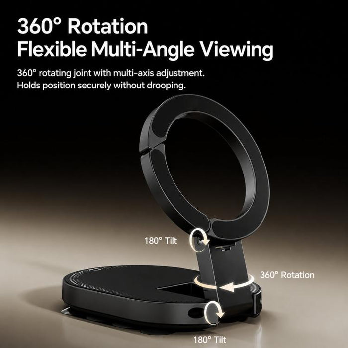 Soporte magnético 3 en 1 para teléfono con ventosa, giratorio 360 grados, plegable, para ducha, gimnasio y con gancho de sujeción., 3-in-1 Black