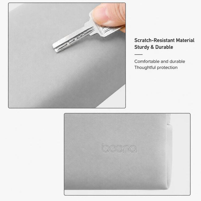 Baona BN-Q003 Funda organizadora de viaje de cuero sintético para adaptador de corriente, cargador y ratón para portátil grande