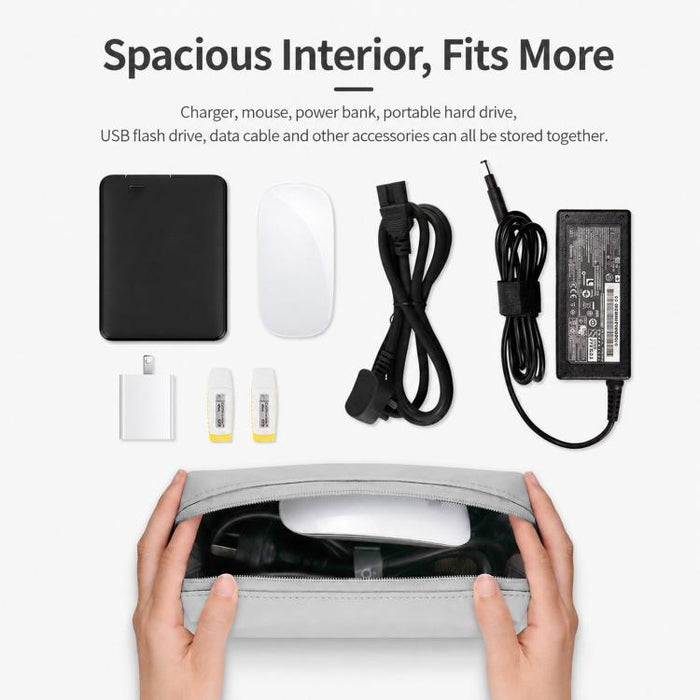 Baona BN-Q003 Funda organizadora de viaje de cuero sintético para adaptador de corriente, cargador y ratón para portátil grande