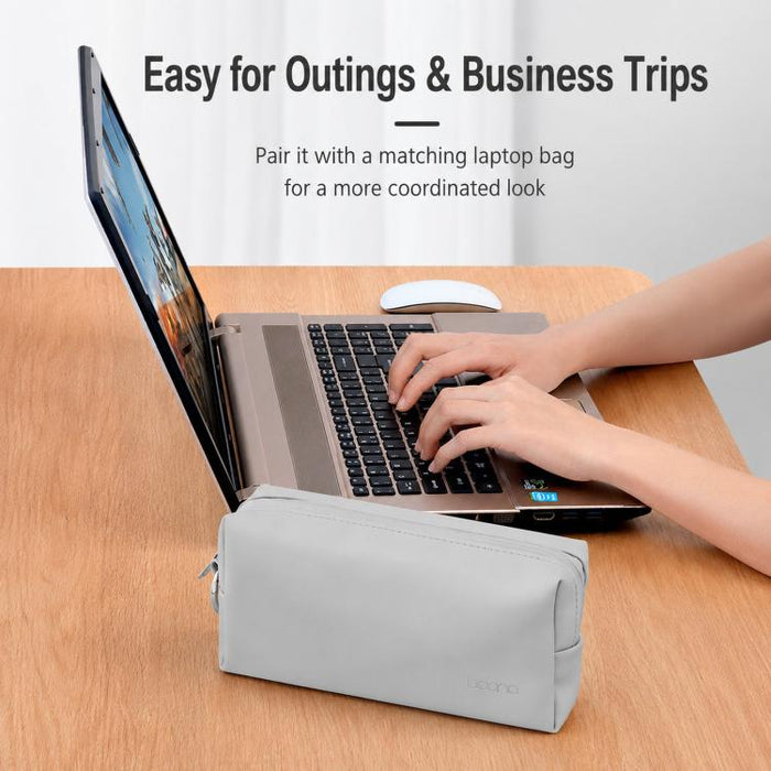 Baona BN-Q003 Funda organizadora de viaje de cuero sintético para adaptador de corriente, cargador y ratón para portátil grande