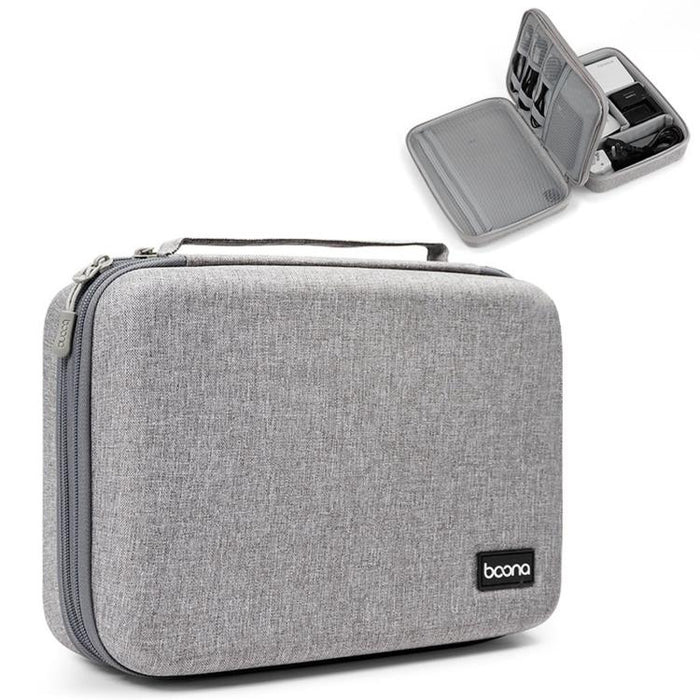 Baona BN-F029 Estuche rígido de EVA para organizador electrónico, bolsa de viaje de doble capa para dispositivos electrónicos.