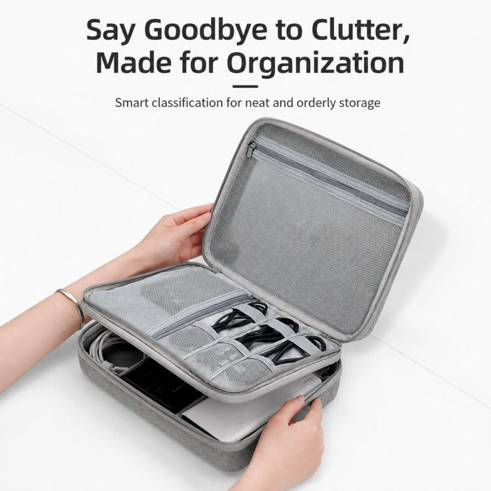 Baona BN-F029 Estuche rígido de EVA para organizador electrónico, bolsa de viaje de doble capa para dispositivos electrónicos.
