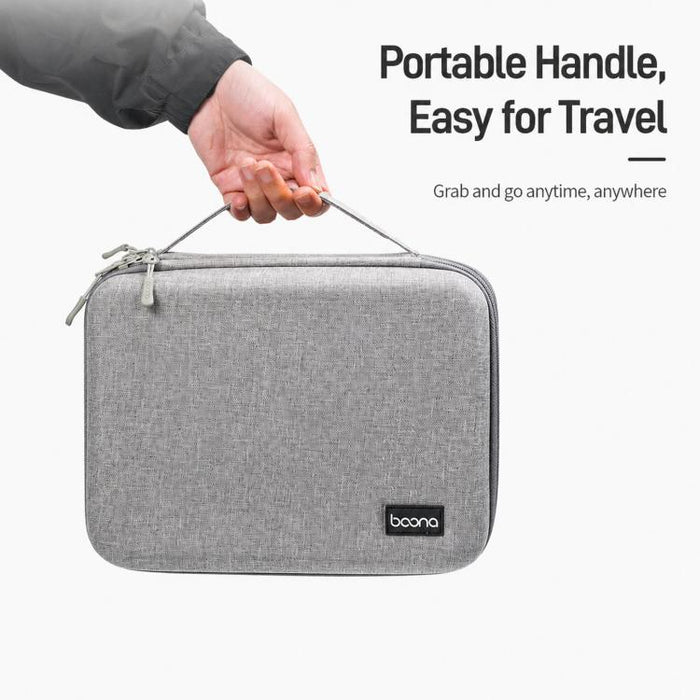 Baona BN-F029 Estuche rígido de EVA para organizador electrónico, bolsa de viaje de doble capa para dispositivos electrónicos.