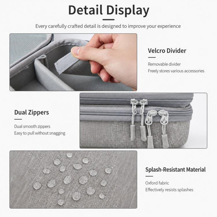 Baona BN-F029 Estuche rígido de EVA para organizador electrónico, bolsa de viaje de doble capa para dispositivos electrónicos.