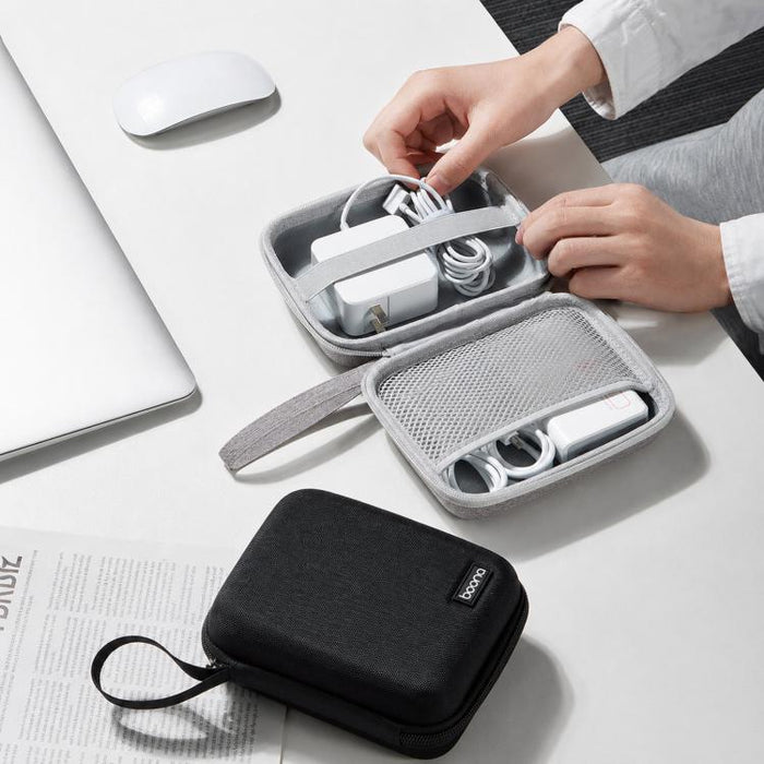 Baona BN-F015 Estuche rígido de EVA para adaptador de corriente, a prueba de golpes, organizador de cables y dispositivos electrónicos para ratón, bolsa de viaje