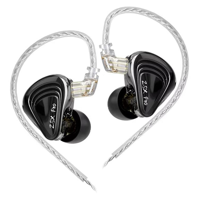 Auriculares con cable KZ ZSX PRO con controlador híbrido 5BA+1DD de 1,2 m, audio HiFi, diseño deportivo y para juegos, cable desmontable., Standard, With Mic