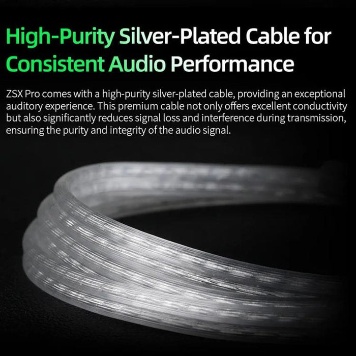 Auriculares con cable KZ ZSX PRO con controlador híbrido 5BA+1DD de 1,2 m, audio HiFi, diseño deportivo y para juegos, cable desmontable., Standard, With Mic