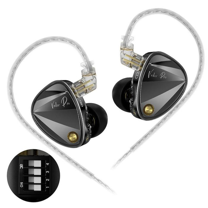 Auriculares intrauditivos con cable KZ Vader Pro Hi-Fi Bass de 6 transductores dinámicos y 1,2 m, HM Curve Standard, HM Curve With Mic, Bass Enhanced Standard, Bass Enhanced With Mic, HM Curve With Mic Type-C, Bass Enhanced With Mic Type-C