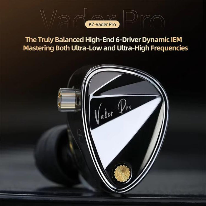 Auriculares intrauditivos con cable KZ Vader Pro Hi-Fi Bass de 6 transductores dinámicos y 1,2 m, HM Curve Standard, HM Curve With Mic, Bass Enhanced Standard, Bass Enhanced With Mic, HM Curve With Mic Type-C, Bass Enhanced With Mic Type-C
