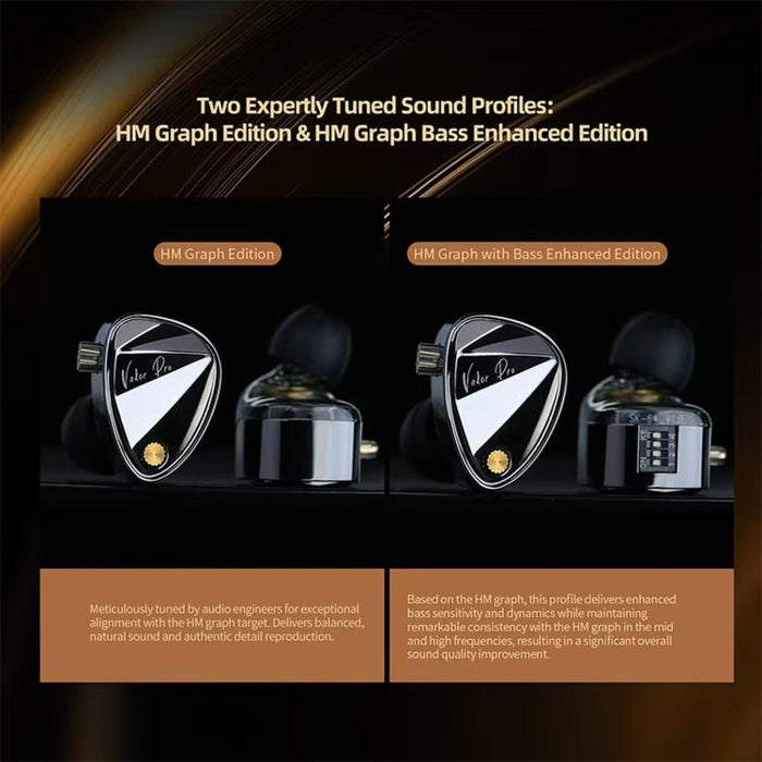 Auriculares intrauditivos con cable KZ Vader Pro Hi-Fi Bass de 6 transductores dinámicos y 1,2 m, HM Curve Standard, HM Curve With Mic, Bass Enhanced Standard, Bass Enhanced With Mic, HM Curve With Mic Type-C, Bass Enhanced With Mic Type-C