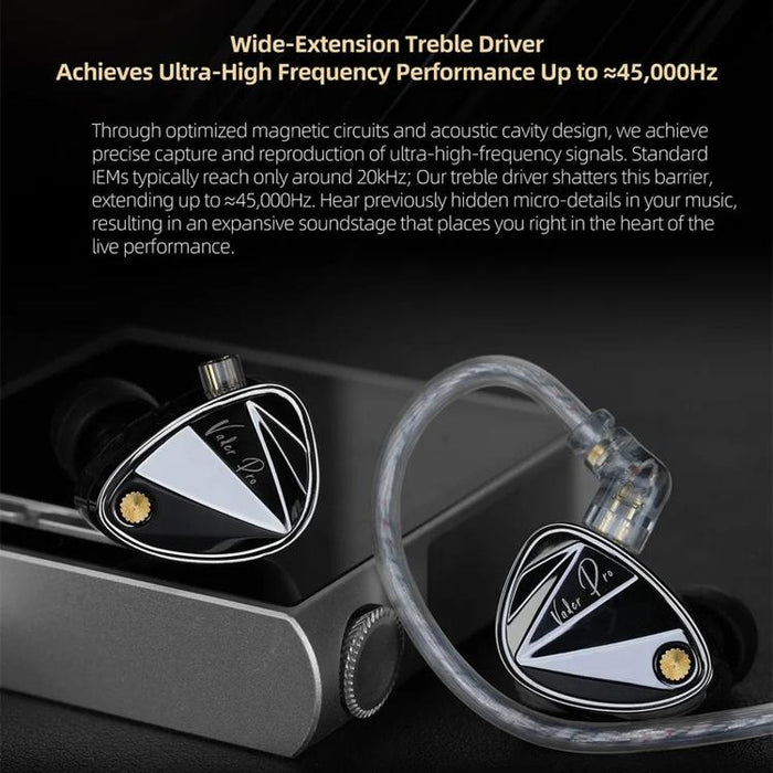 Auriculares intrauditivos con cable KZ Vader Pro Hi-Fi Bass de 6 transductores dinámicos y 1,2 m, HM Curve Standard, HM Curve With Mic, Bass Enhanced Standard, Bass Enhanced With Mic, HM Curve With Mic Type-C, Bass Enhanced With Mic Type-C