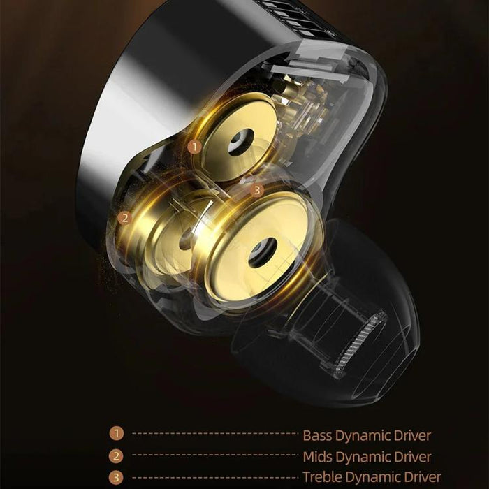 Auriculares intrauditivos con cable KZ Vader Pro Hi-Fi Bass de 6 transductores dinámicos y 1,2 m, HM Curve Standard, HM Curve With Mic, Bass Enhanced Standard, Bass Enhanced With Mic, HM Curve With Mic Type-C, Bass Enhanced With Mic Type-C
