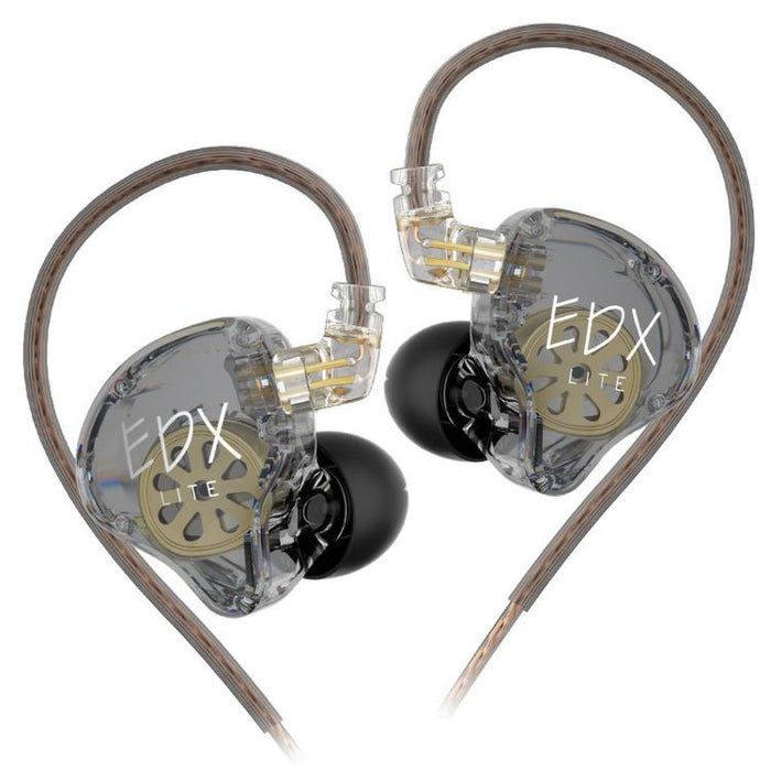 Auriculares con cable KZ-EDX Lite con controlador dinámico de imán interno de 1,2 m, graves profundos, cable desmontable, ideales para música y juegos., Translucent Gray Standard, Translucent Gray With Mic, Transparent Standard, Transparent With Mic   ...