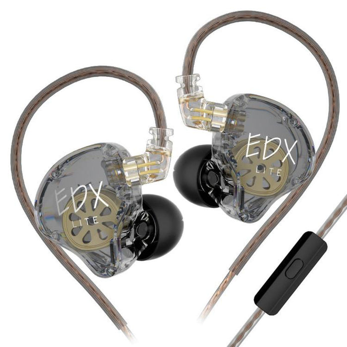 Auriculares con cable KZ-EDX Lite con controlador dinámico de imán interno de 1,2 m, graves profundos, cable desmontable, ideales para música y juegos., Translucent Gray Standard, Translucent Gray With Mic, Transparent Standard, Transparent With Mic   ...