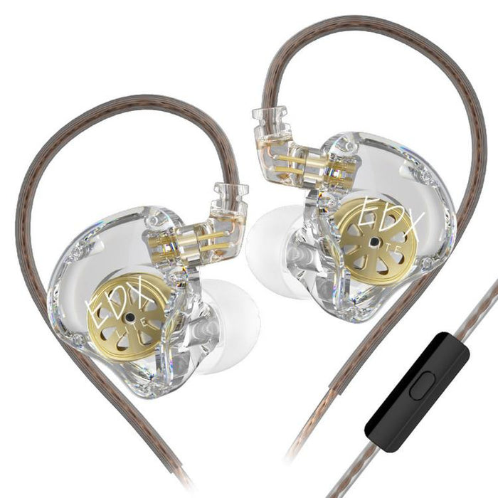 Auriculares con cable KZ-EDX Lite con controlador dinámico de imán interno de 1,2 m, graves profundos, cable desmontable, ideales para música y juegos., Translucent Gray Standard, Translucent Gray With Mic, Transparent Standard, Transparent With Mic   ...