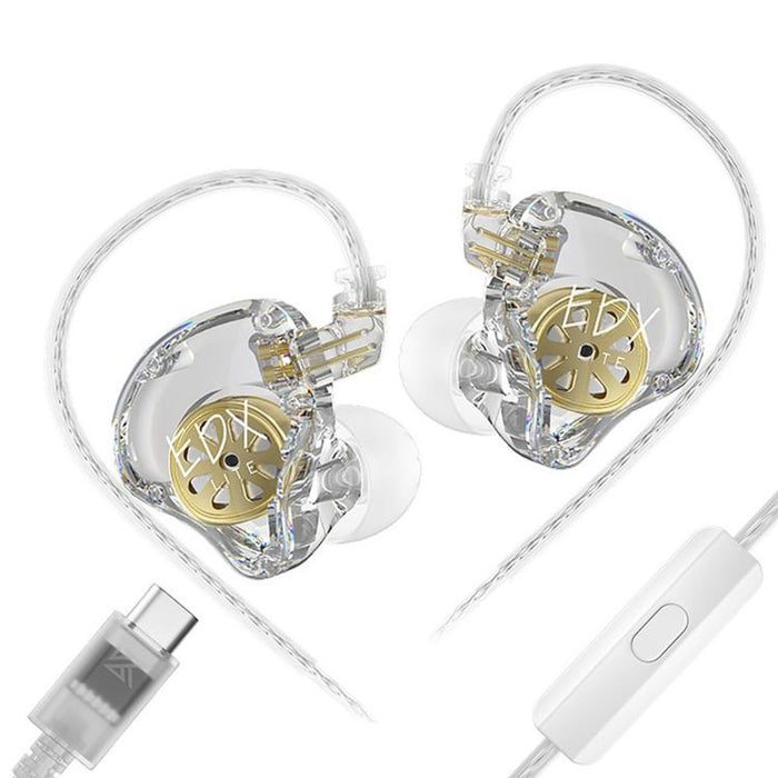 Auriculares con cable KZ-EDX Lite con controlador dinámico de imán interno de 1,2 m, graves profundos, cable desmontable, ideales para música y juegos., Translucent Gray Standard, Translucent Gray With Mic, Transparent Standard, Transparent With Mic   ...