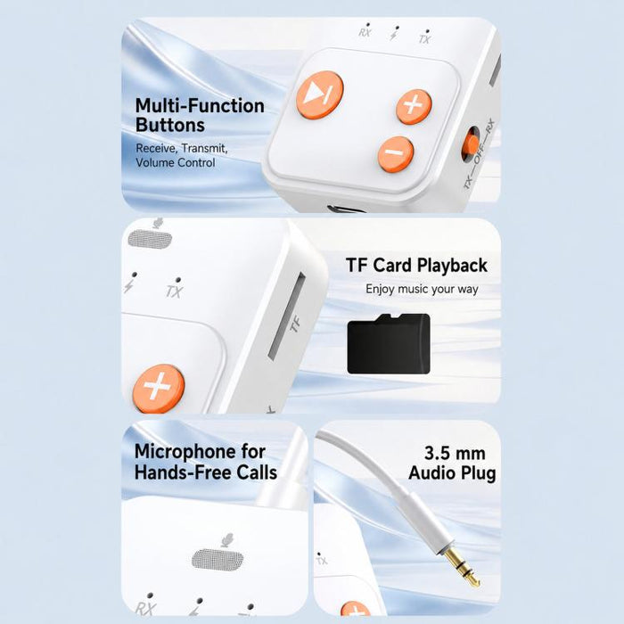 Adaptador de reproductor de música con tarjeta TF, receptor/transmisor Bluetooth 2 en 1, A26