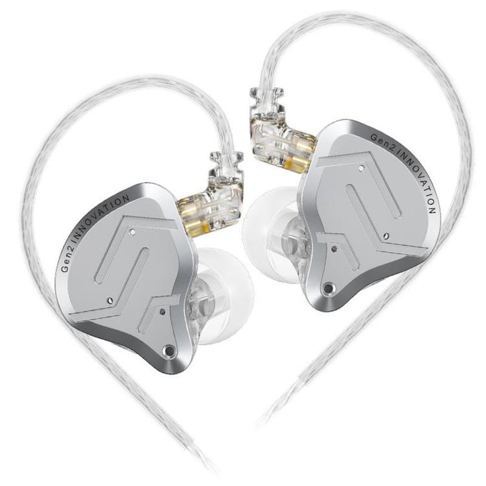 Auriculares intrauditivos con cable KZ-ZSN PRO 2 híbridos dinámicos + armadura balanceada de 1,2 m para voces en el escenario, música, juegos y audio Hi-Fi., Blue Black Standard, Blue Black With Mic, Silver Standard, Silver With Mic, Gold Standard     ...