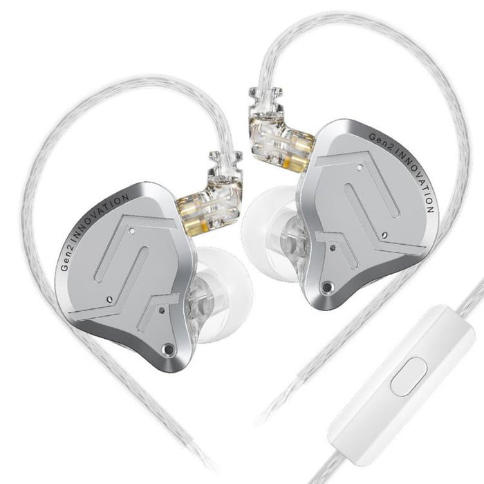 Auriculares intrauditivos con cable KZ-ZSN PRO 2 híbridos dinámicos + armadura balanceada de 1,2 m para voces en el escenario, música, juegos y audio Hi-Fi., Blue Black Standard, Blue Black With Mic, Silver Standard, Silver With Mic, Gold Standard     ...