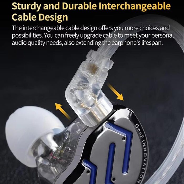 Auriculares intrauditivos con cable KZ-ZSN PRO 2 híbridos dinámicos + armadura balanceada de 1,2 m para voces en el escenario, música, juegos y audio Hi-Fi., Blue Black Standard, Blue Black With Mic, Silver Standard, Silver With Mic, Gold Standard     ...