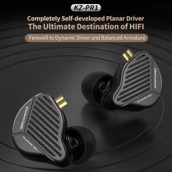Auriculares con cable magnéticos planares KZ-PR1 de 1,2 m con controlador planar de 13,2 mm y sonido Hi-Fi de alta resolución., Standard, With Mic