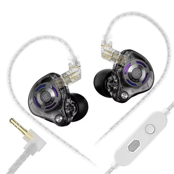 Auriculares para juegos con cable KZ-Gale HiFi de 1,2 m, Black Standard 3.5mm, Black With Mic 3.5mm, White Standard 3.5mm, White With Mic 3.5mm, Black M2 Cable Sound Card Type-C, White M2 Cable Sound Card Type-C