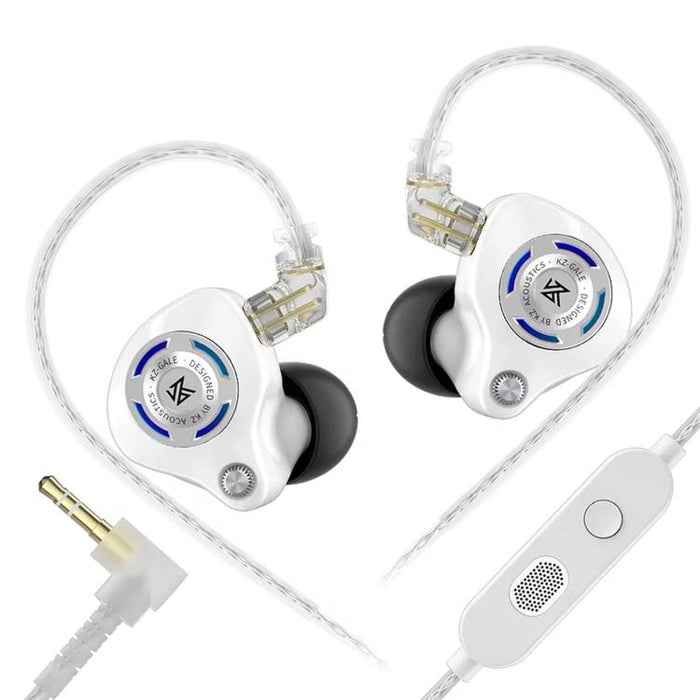 Auriculares para juegos con cable KZ-Gale HiFi de 1,2 m, Black Standard 3.5mm, Black With Mic 3.5mm, White Standard 3.5mm, White With Mic 3.5mm, Black M2 Cable Sound Card Type-C, White M2 Cable Sound Card Type-C