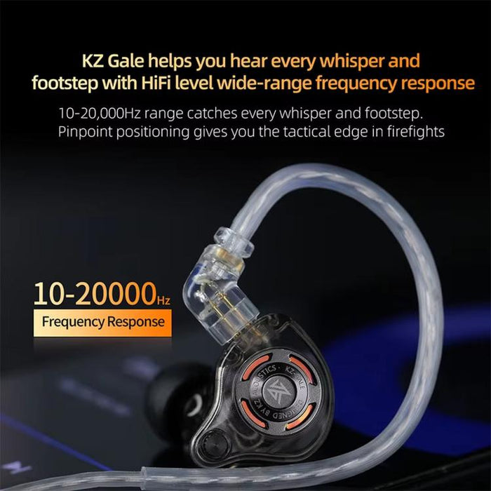 Auriculares para juegos con cable KZ-Gale HiFi de 1,2 m, Black Standard 3.5mm, Black With Mic 3.5mm, White Standard 3.5mm, White With Mic 3.5mm, Black M2 Cable Sound Card Type-C, White M2 Cable Sound Card Type-C