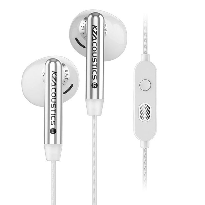 Auriculares con cable KZ-Duet de cuatro núcleos y doble controlador dinámico de 1,2 m, Black Standard 3.5mm, Black With Mic 3.5mm, White With Mic 3.5mm, Black Type-C Sound Card