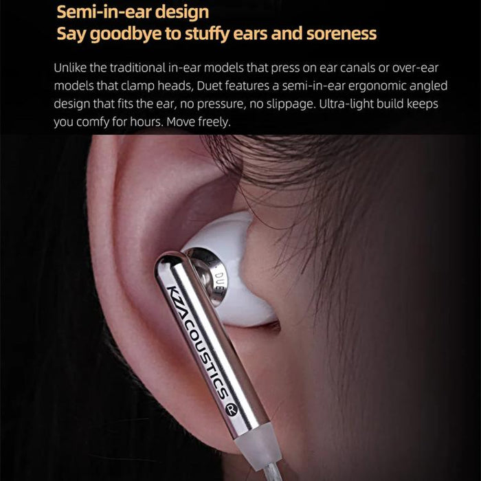 Auriculares con cable KZ-Duet de cuatro núcleos y doble controlador dinámico de 1,2 m, Black Standard 3.5mm, Black With Mic 3.5mm, White With Mic 3.5mm, Black Type-C Sound Card