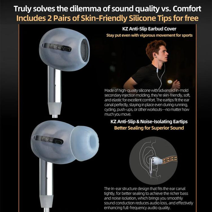 Auriculares con cable KZ-Duet de cuatro núcleos y doble controlador dinámico de 1,2 m, Black Standard 3.5mm, Black With Mic 3.5mm, White With Mic 3.5mm, Black Type-C Sound Card