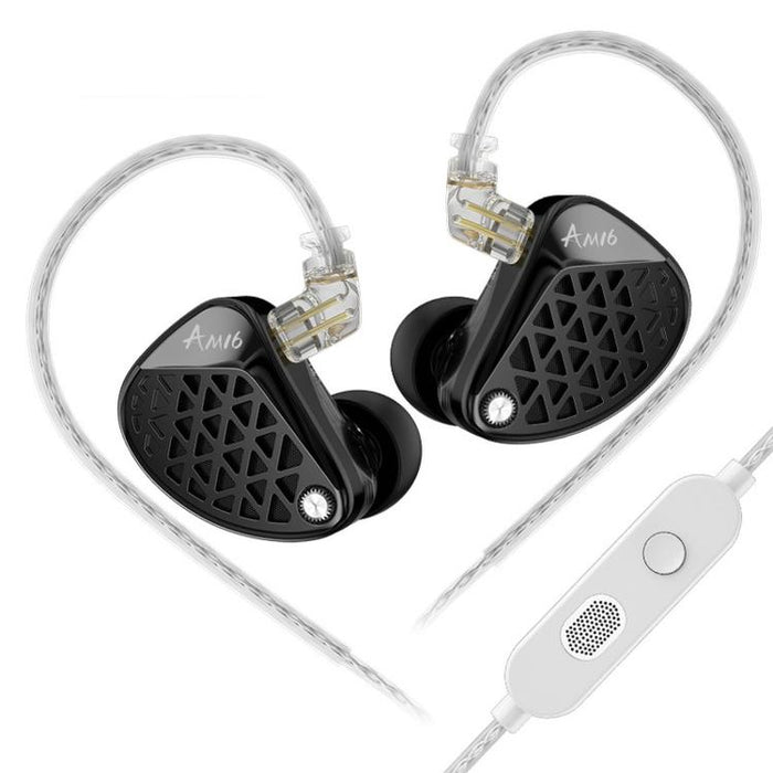 Auriculares con cable KZ-AM16 con controladores dedicados de baja frecuencia, ideales para música, juegos y audio Hi-Fi. Cable de 1,2 m., Balanced Standard 3.5mm, Balanced With Mic 3.5mm, Bass Enhanced Standard 3.5mm, Bass Enhanced With Mic 3.5mm      ...