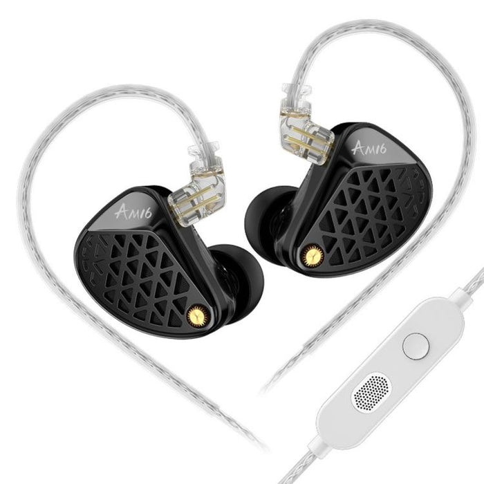Auriculares con cable KZ-AM16 con controladores dedicados de baja frecuencia, ideales para música, juegos y audio Hi-Fi. Cable de 1,2 m., Balanced Standard 3.5mm, Balanced With Mic 3.5mm, Bass Enhanced Standard 3.5mm, Bass Enhanced With Mic 3.5mm      ...