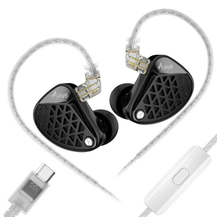 Auriculares con cable KZ-AM16 con controladores dedicados de baja frecuencia, ideales para música, juegos y audio Hi-Fi. Cable de 1,2 m., Balanced Standard 3.5mm, Balanced With Mic 3.5mm, Bass Enhanced Standard 3.5mm, Bass Enhanced With Mic 3.5mm      ...