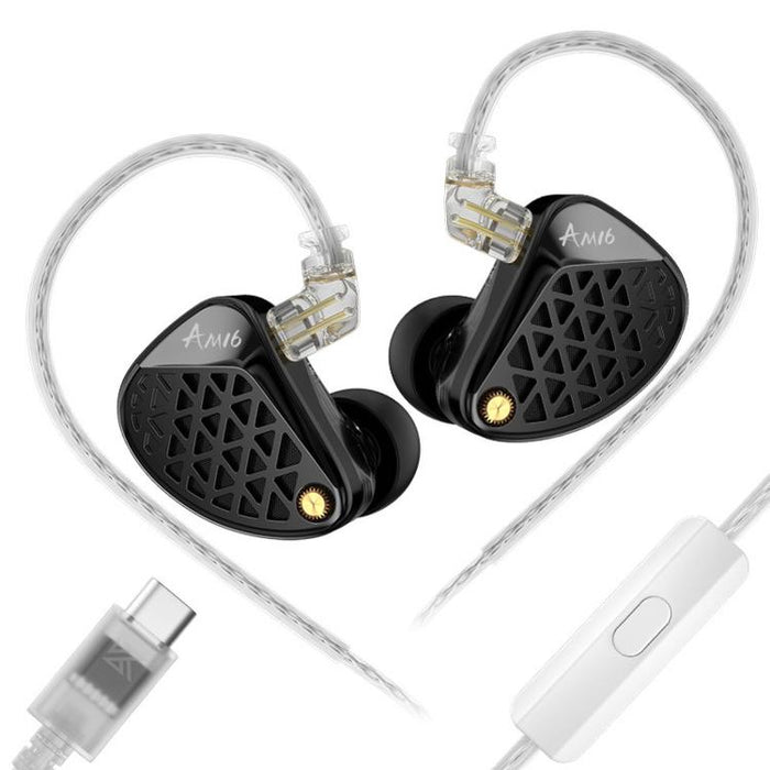 Auriculares con cable KZ-AM16 con controladores dedicados de baja frecuencia, ideales para música, juegos y audio Hi-Fi. Cable de 1,2 m., Balanced Standard 3.5mm, Balanced With Mic 3.5mm, Bass Enhanced Standard 3.5mm, Bass Enhanced With Mic 3.5mm      ...