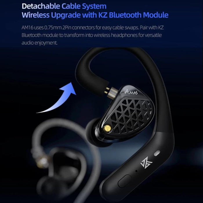 Auriculares con cable KZ-AM16 con controladores dedicados de baja frecuencia, ideales para música, juegos y audio Hi-Fi. Cable de 1,2 m., Balanced Standard 3.5mm, Balanced With Mic 3.5mm, Bass Enhanced Standard 3.5mm, Bass Enhanced With Mic 3.5mm      ...