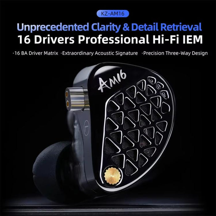 Auriculares con cable KZ-AM16 con controladores dedicados de baja frecuencia, ideales para música, juegos y audio Hi-Fi. Cable de 1,2 m., Balanced Standard 3.5mm, Balanced With Mic 3.5mm, Bass Enhanced Standard 3.5mm, Bass Enhanced With Mic 3.5mm      ...