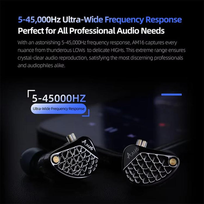 Auriculares con cable KZ-AM16 con controladores dedicados de baja frecuencia, ideales para música, juegos y audio Hi-Fi. Cable de 1,2 m., Balanced Standard 3.5mm, Balanced With Mic 3.5mm, Bass Enhanced Standard 3.5mm, Bass Enhanced With Mic 3.5mm      ...