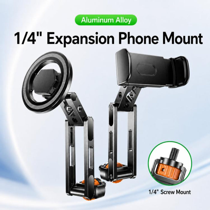 Soporte para trípode de teléfono con tornillo de 1/4 de pulgada para cámaras, monitores y aros de luz., Magnetic Mount, Tension Phone Clamp, 17mm Ball Joint Base Only