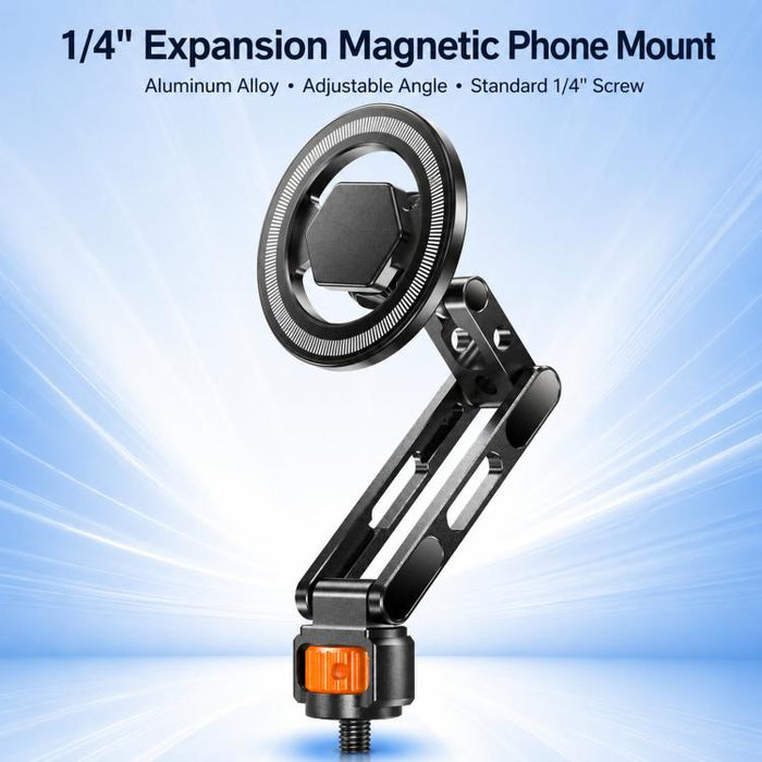 Soporte para trípode de teléfono con tornillo de 1/4 de pulgada para cámaras, monitores y aros de luz., Magnetic Mount, Tension Phone Clamp, 17mm Ball Joint Base Only