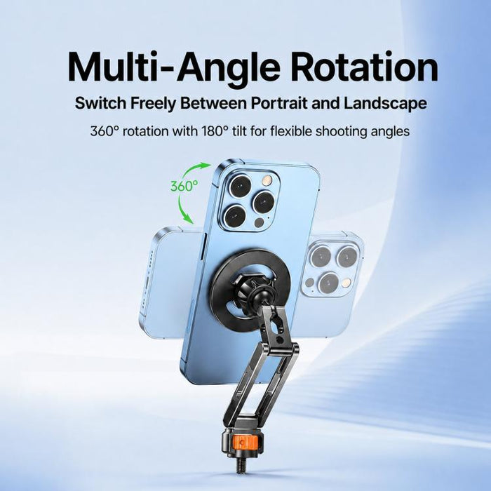 Soporte para trípode de teléfono con tornillo de 1/4 de pulgada para cámaras, monitores y aros de luz., Magnetic Mount, Tension Phone Clamp, 17mm Ball Joint Base Only