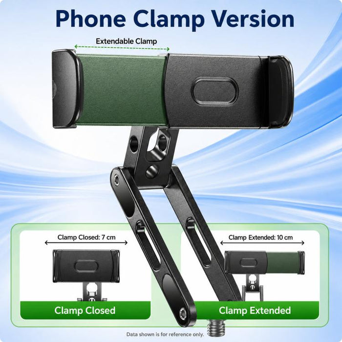 Soporte para trípode de teléfono con tornillo de 1/4 de pulgada para cámaras, monitores y aros de luz., Magnetic Mount, Tension Phone Clamp, 17mm Ball Joint Base Only